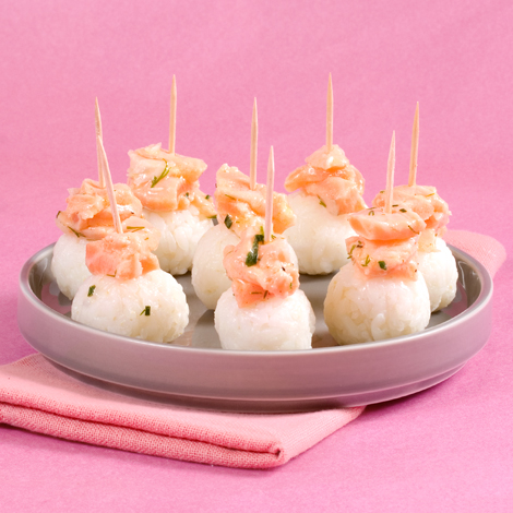 Bouchées de riz au saumon